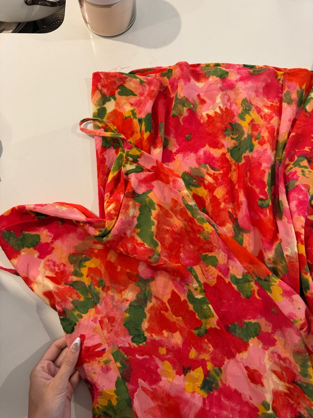 Hello Molly Floral Slip Maxi Dress in Pink, Orange, Green - Picture 3 of 6